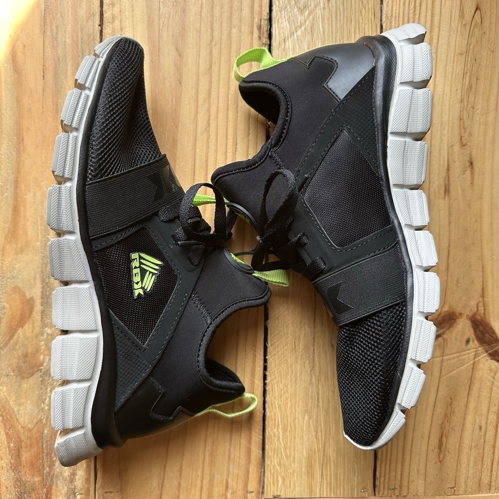 RBX Slip-On Athletic Sneakers Size 7Y Black/Green Shoe Unisex Kids